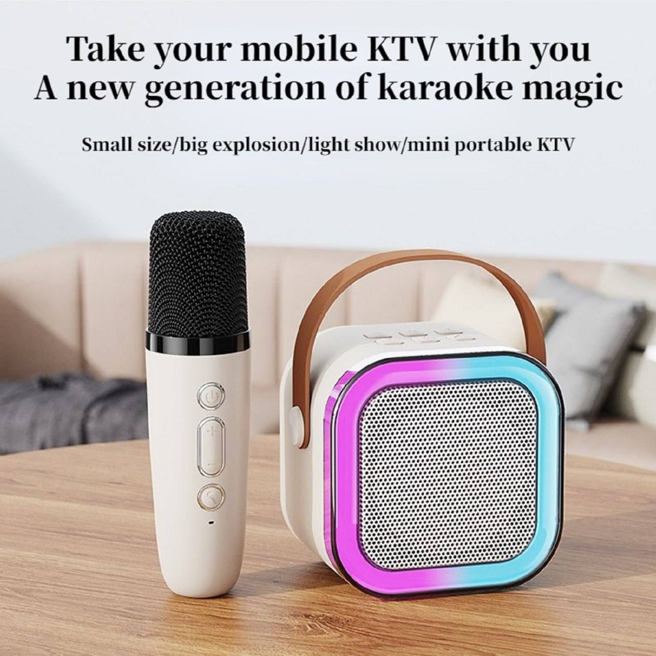 Shops karaoke speaker with wireless microphone